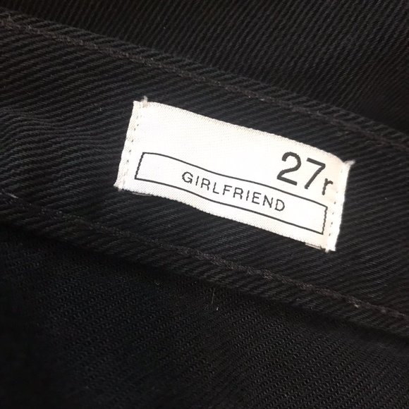 GAP Black Midrise Distressed Girlfriend Straight Leg Jeans Size 27R - Picture 7 of 8